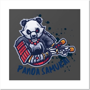 Samurai Panda T-Shirt Posters and Art